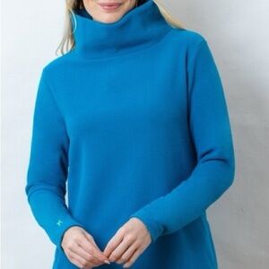 Dudley Stephens Park Slope Turtleneck Vello Fleece Sweatshirt Blue Large